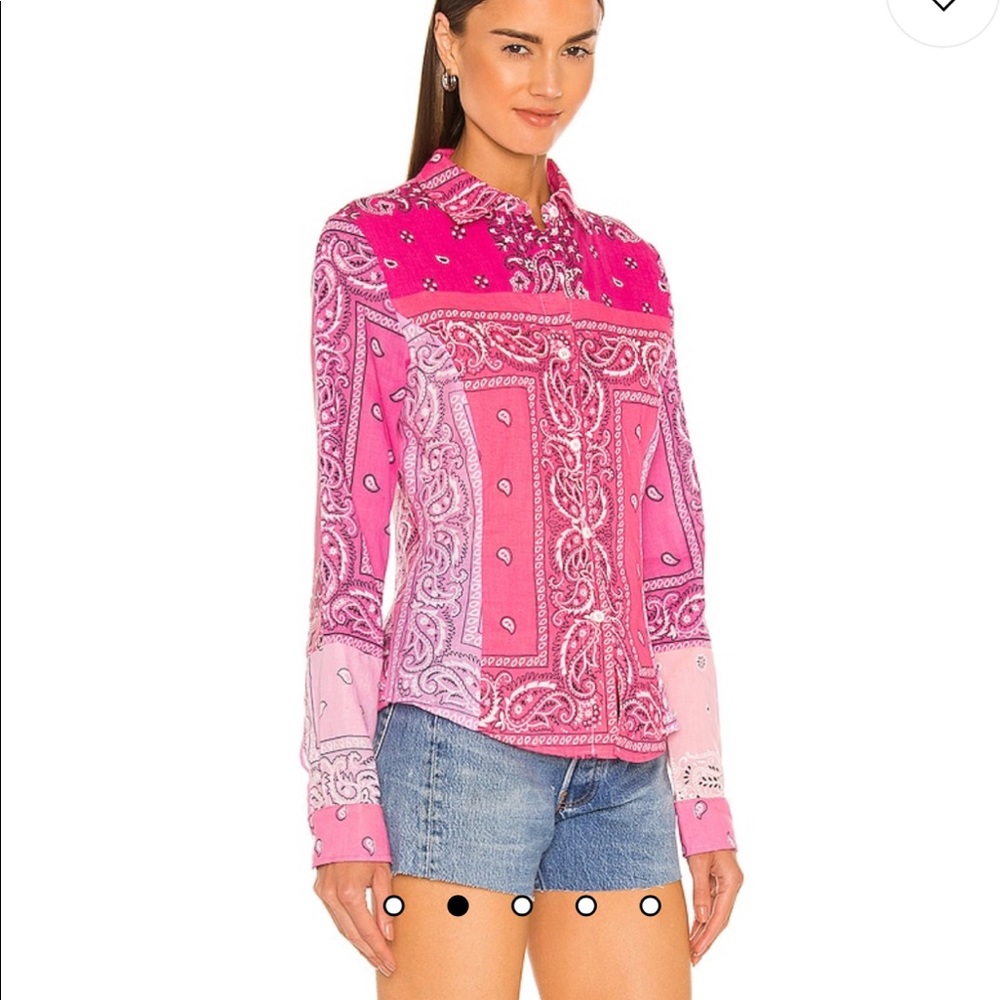 B Denim pink bandana shirt